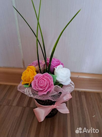 Мыло ручной работы, букеты