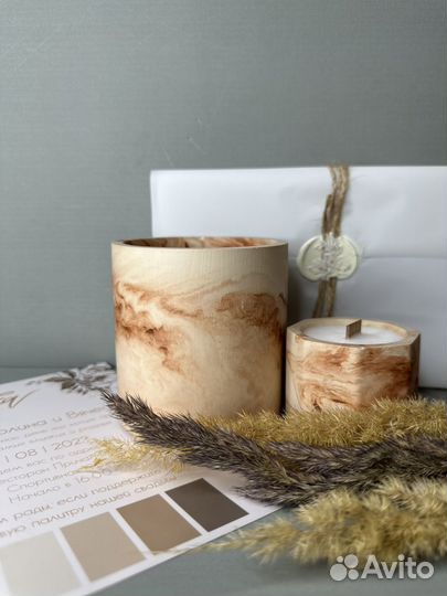 Свечи восковые в гипсе, ручной работы