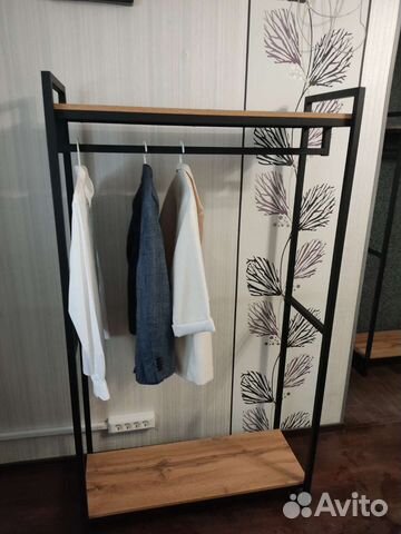 Вешалка напольная лофт, рейл