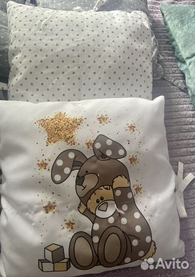 Бортики в детскую кроватку + балдахин