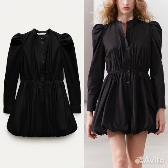 Платье-баллон Zara из хлопка, в наличии