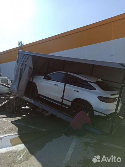 Закрытый эвакуатор. Выгрузка авто