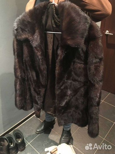 Шуба норковая с капюшоном