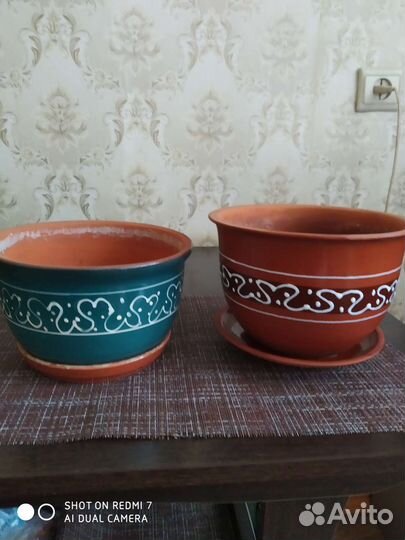 Керамические горшки для цветов бу