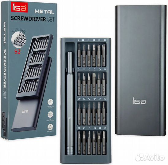 Набор отверток 24 в 1 ISA в металлическом пенале