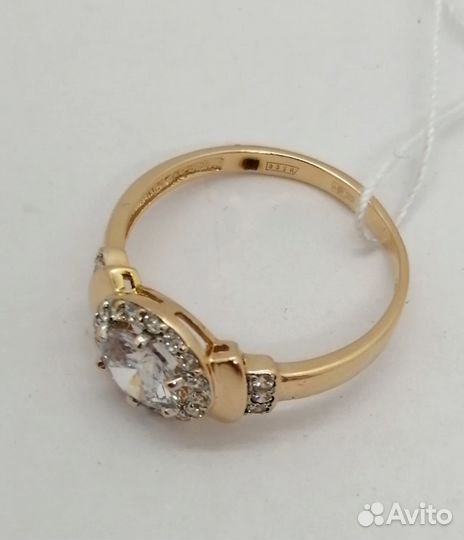 Кольцо / размер 17 / 2,05г / Золото585 / фианиты круглые