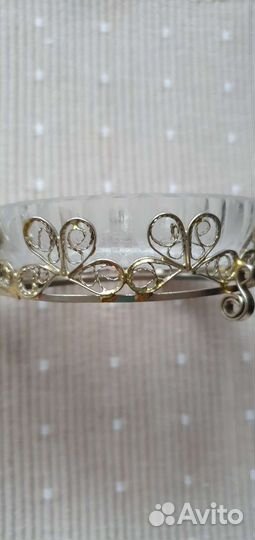 Менажница на две розетки (скань стекло) СССР