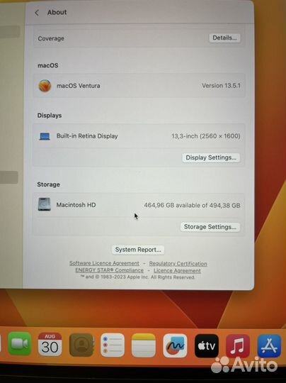 Macbook pro m1 512gb (рст, идеал, 96 акб)