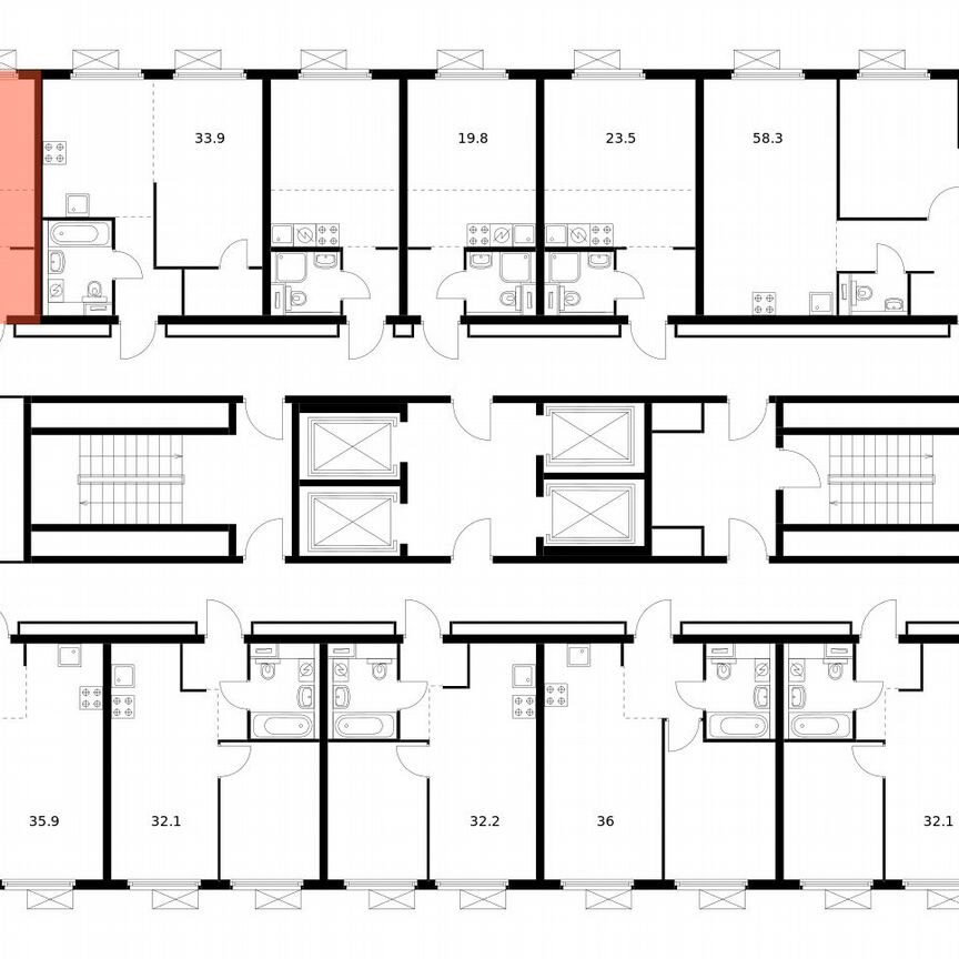 Квартира-студия, 25,4 м², 20/28 эт.