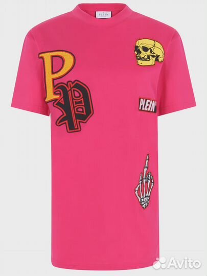 Футболка хлопковая с принтом Philipp Plein