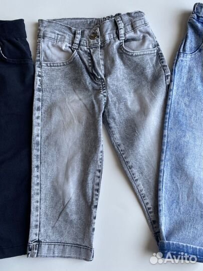 Джинсы укороченные для девочки 104-110