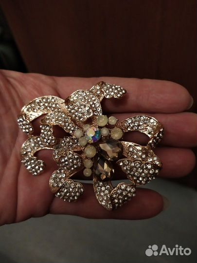 Брошь цветок огромная Винтаж