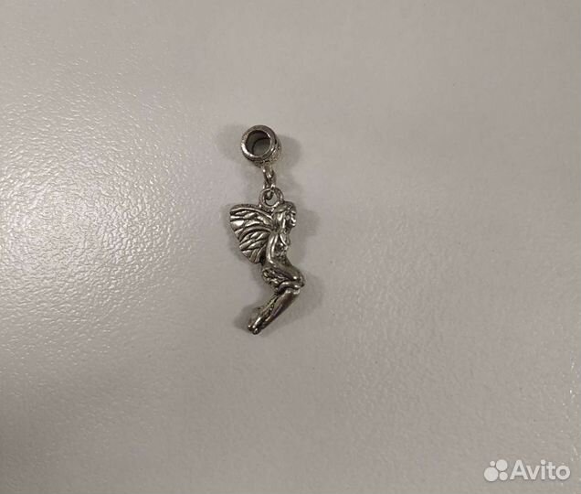 Пуговица подвеска металлическая фея