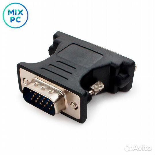 Переходник Cablexpert VGA-DVI, 15M/25F, черный, пакет A-vgam-dvif-01