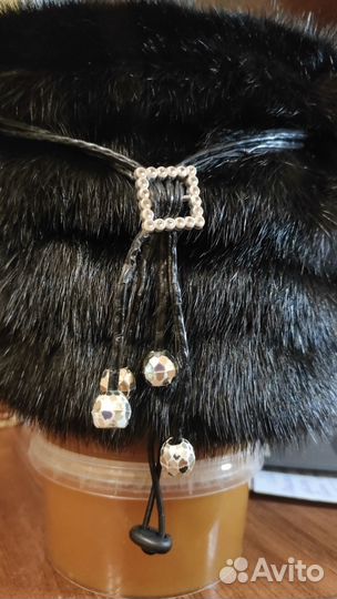 Шапка женская цельная норка,блэк