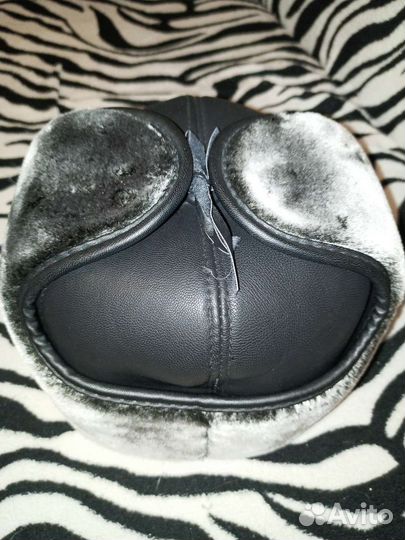 Мужская кожаная кепка с мехом