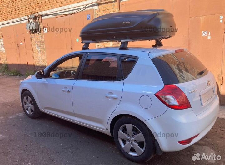 Автобокс 410 л черный+поперечины в подарок