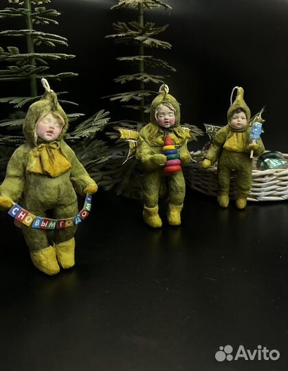 Ватные елочные игрушки