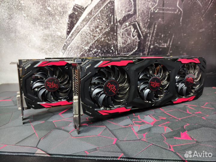 Видеокарты 2шт RX 570 4GB Red Devil