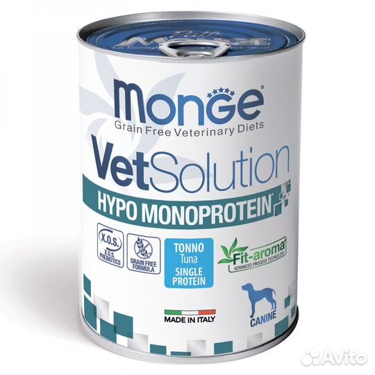 Корм для собак monge hypo