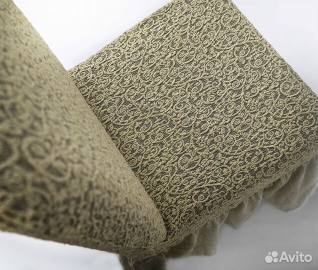 Чехол на стул со спинкой и юбкой Venera, Бежевый