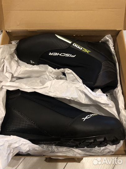 Лыжные ботинки fischer xc pro black yellow