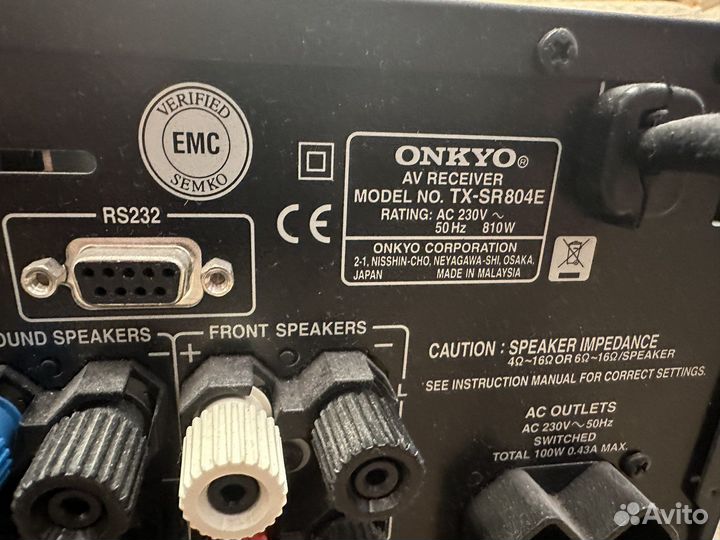 Ресивер onkyo TX-SR804E