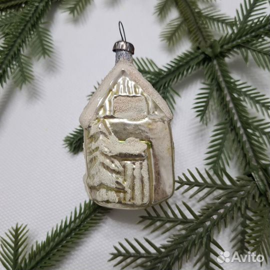 Елочная игрушка СССР домик избушка
