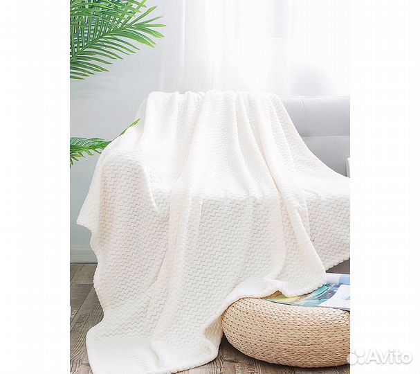 Плед GoodNight Велсофт 200х220, белый