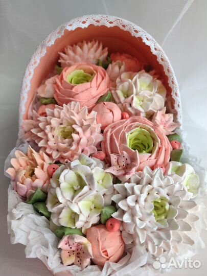 Зефирные цветы на выписку из роддома