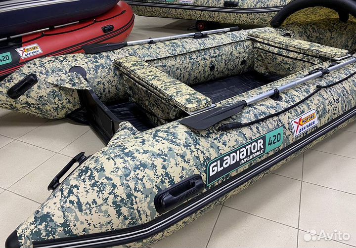 Надувная лодка gladiator E420 AIR С нднд камуфляж