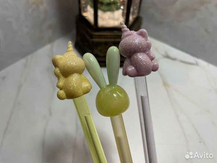 Ручка подарочная единорог/зайчик синяя шариковая