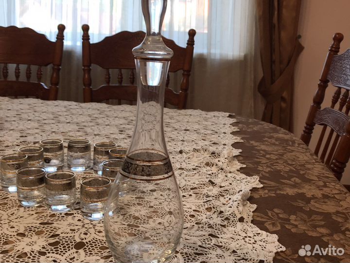 Графин с рюмками богемия