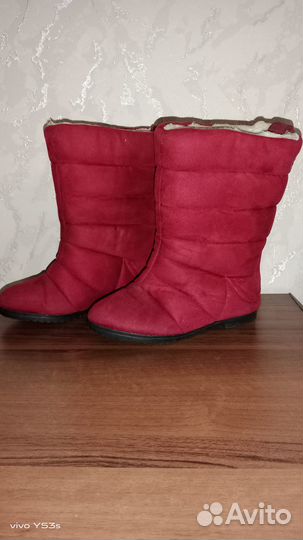 Сапоги дутики для девочки размер 34-35