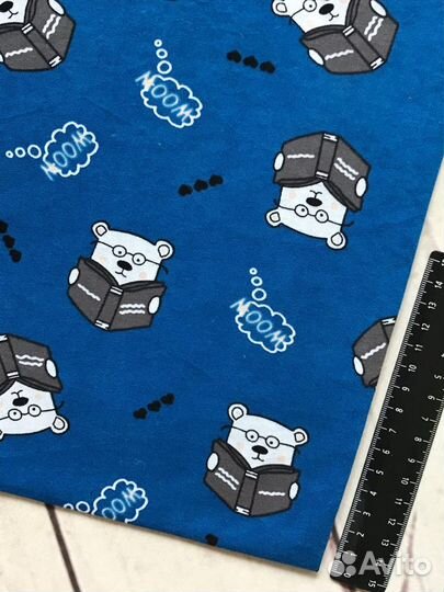 Трикотажная ткань с детским принтом