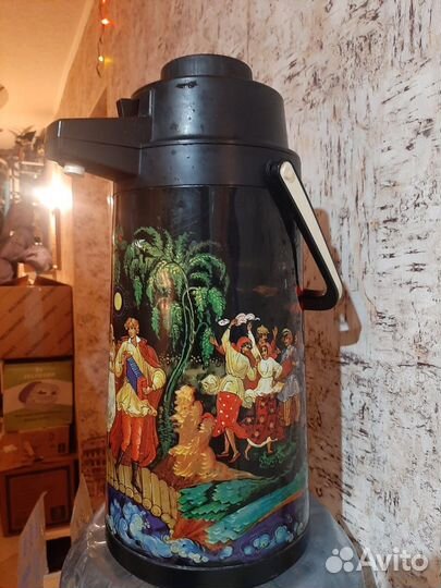 Термос хохлома СССР стеклянная колба