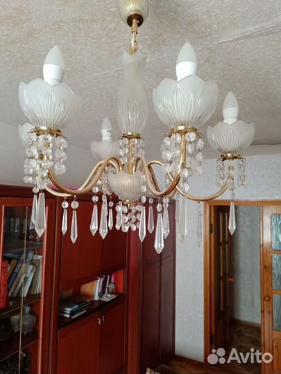 Люстра потолочная хрустальная