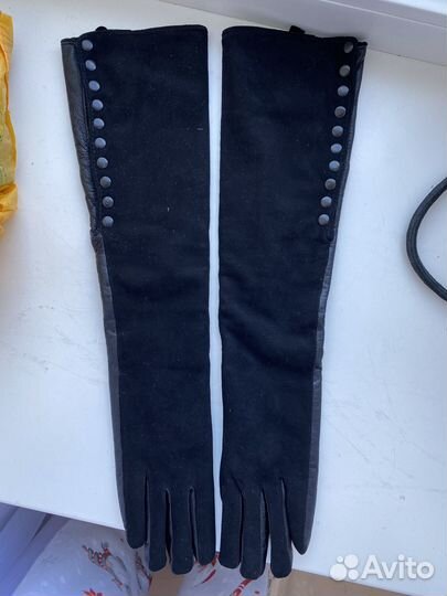 Длинные кожаные перчатки