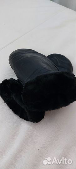 Варежки кожаные