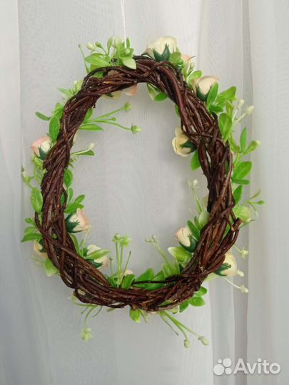 Декоративный венок, пасхальный, подарок на 8 марта