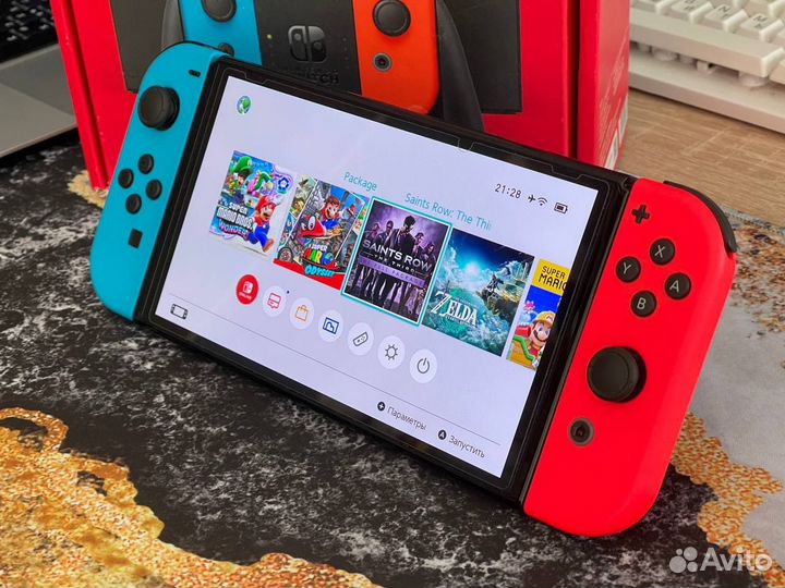 Nintendo switch oled 64 gb+128gb прошитая