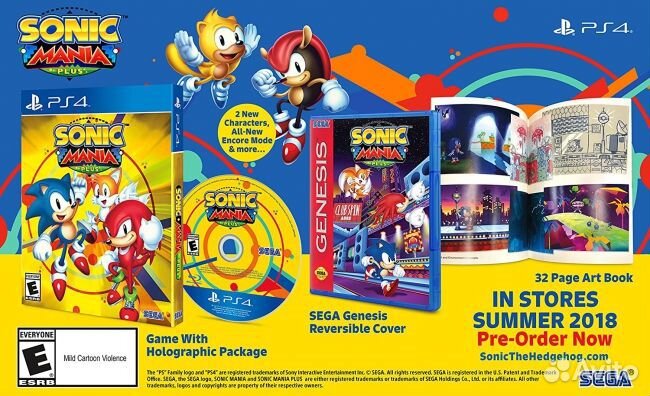 Sonic Mania Plus + Artbook PS4, английская версия