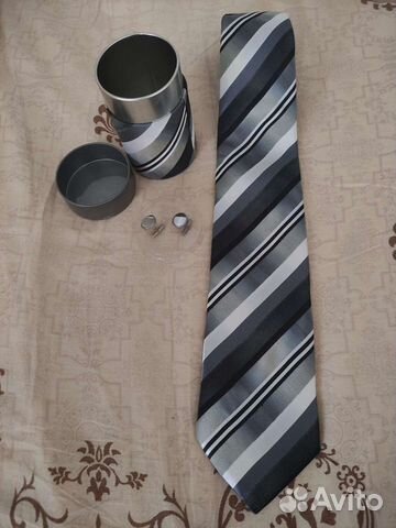 Новый Галстук мужской с запонками Италия