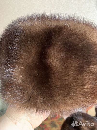 Норковая шапка мужская бу