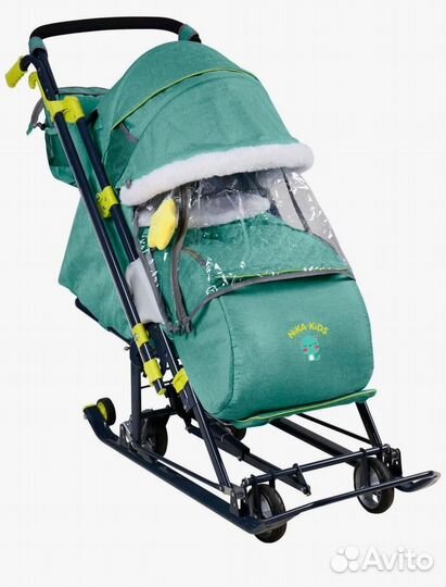 Санки-коляска Nika Ника Детям 7-7 дизайн зеленый