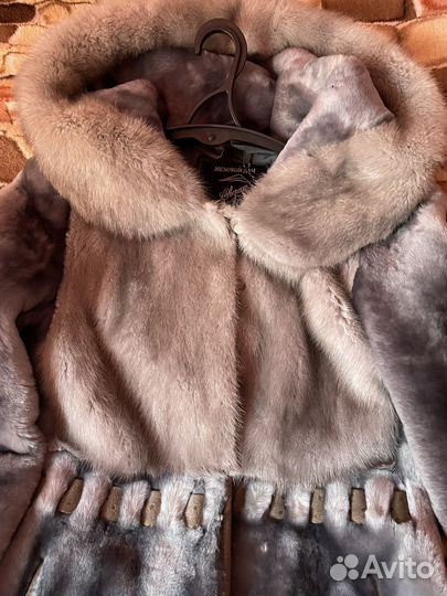 Шуба мутоновая с норкой