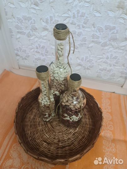 Корзина плетеная из бумажной лозы