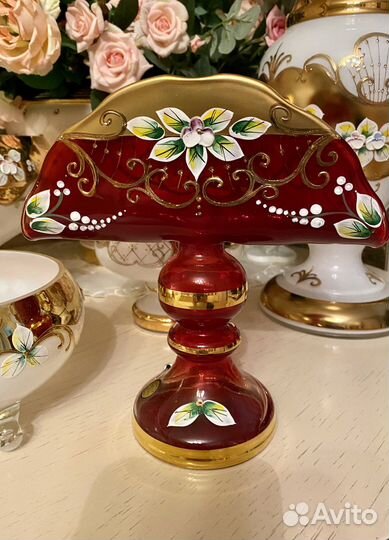 Салфетница и Ваза Богемия. Свечи-яблоки воск