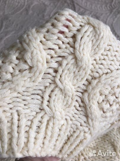 Шапка (берет) + шарф-снуд и варежки