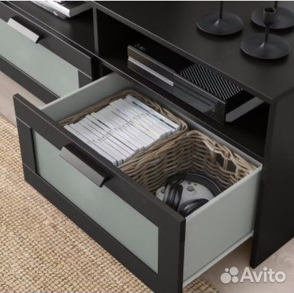 Тумба для тв Икеа Бримнэс 180 см черный